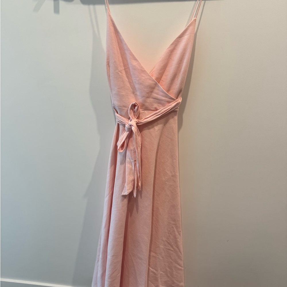 Zara Pink Linen Wrap Sundress